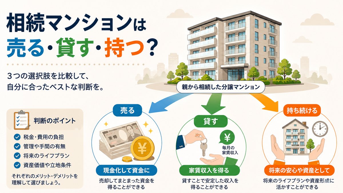 相続マンションは売る・貸す・持つ?3つの選択肢を比較する判断チャート