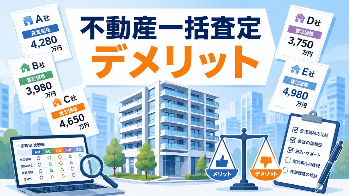 不動産一括査定のデメリットを比較する図解