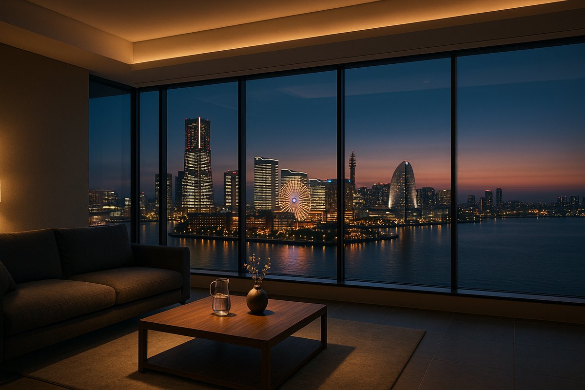 みなとみらいの夜景を望むヒルトンガーデンイン横浜の客室