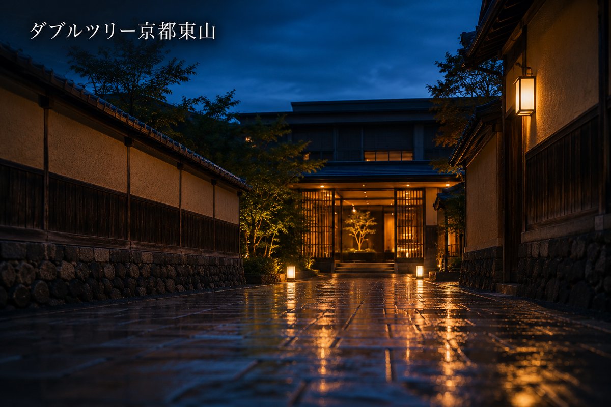 ダブルツリーbyヒルトン京都東山 宿泊記｜京都・東山の夕暮れの路地のイメージ