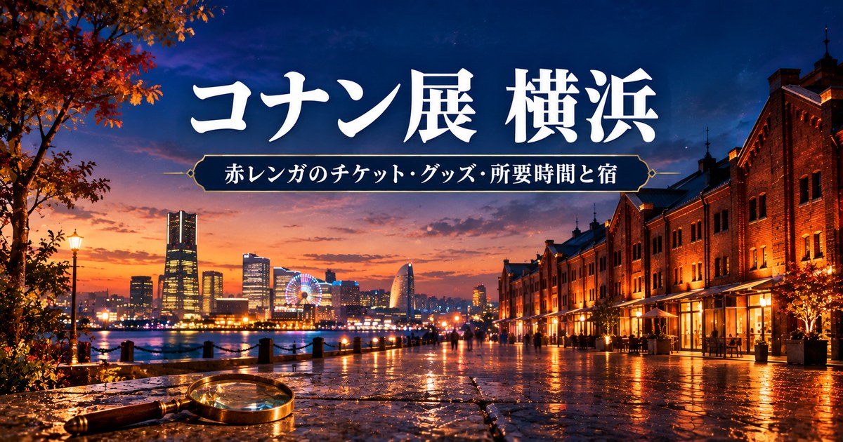 コナン展 横浜｜赤レンガのチケット・グッズ・所要時間と宿