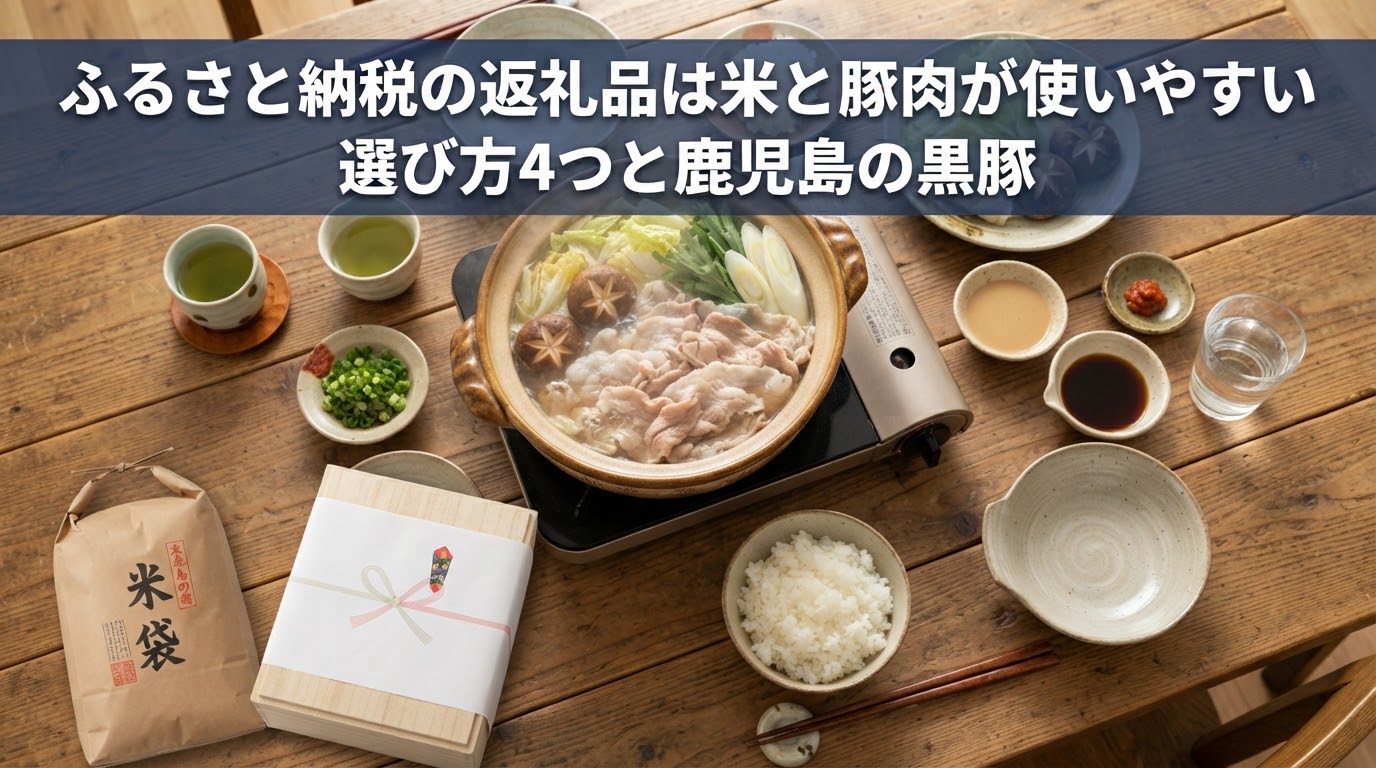 ふるさと納税の返礼品は米と豚肉が使いやすい｜選び方4つと鹿児島の黒豚